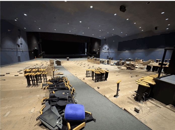 Seat removal in the auditorium as of October 21. Gaby Alessi, The Scribe