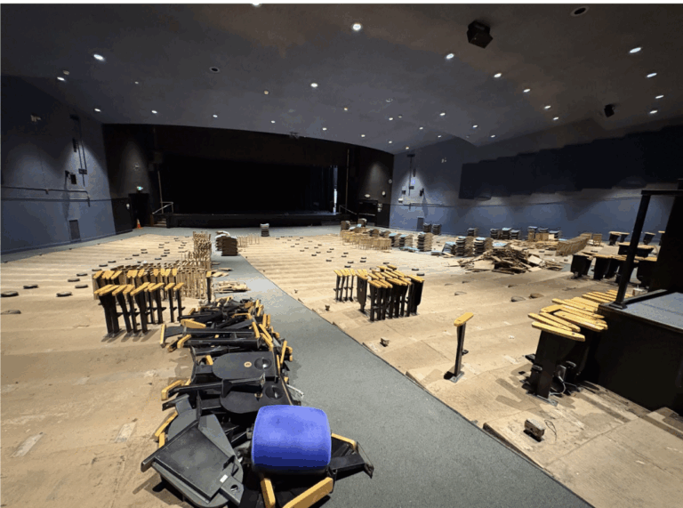 Seat removal in the auditorium as of October 21. Gaby Alessi, The Scribe