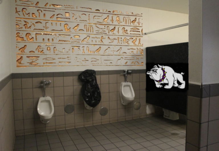 (Totally legit archaeologists confirm this is the sacred site, note the ceremonial trash bag offering, Bobo's sacred bathroom shrine, and the legendary urinal that might work).